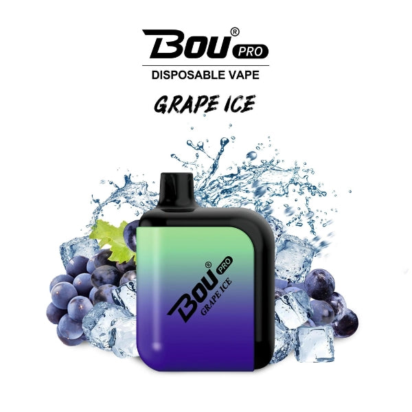 Vaper desechable Bou Pro 7000 Puffs Grape Ice sin nicotina