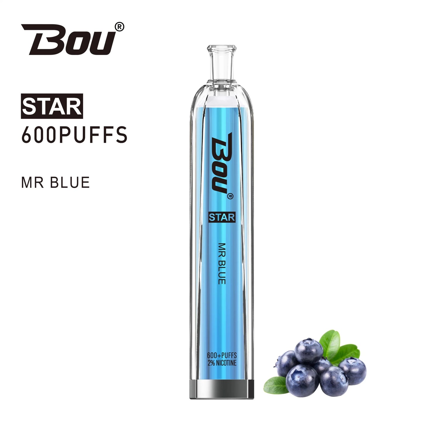 Compar Vaper Desechable Bou Star 600 puffs Mr Blue sin nicotina