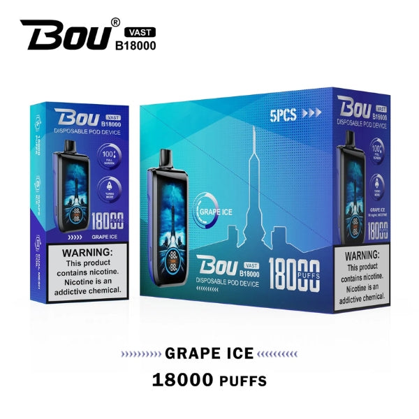 Bou VAST B1800 Grape Ice 0% Nic.