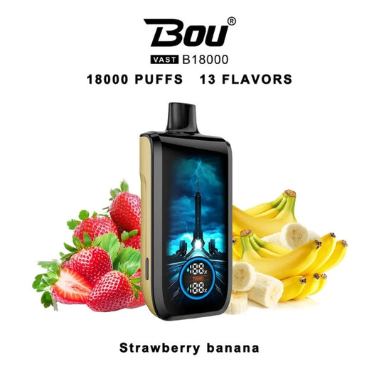 Bou VAST B1800 Strawberry Banana 0% Nic.