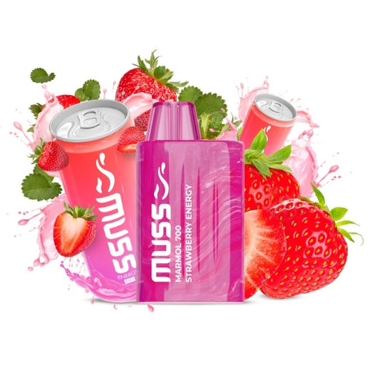 Comprar Vaper desechable Muss Mármol 700 Puffs Strawberry Energy con nicotina