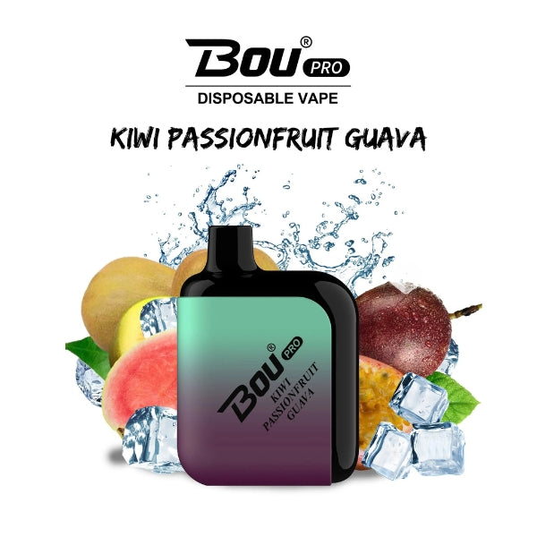 Comprar vaper desechable Bou Pro 7000 Puffs Kiwi Passion Fruit Guava sin nicotina