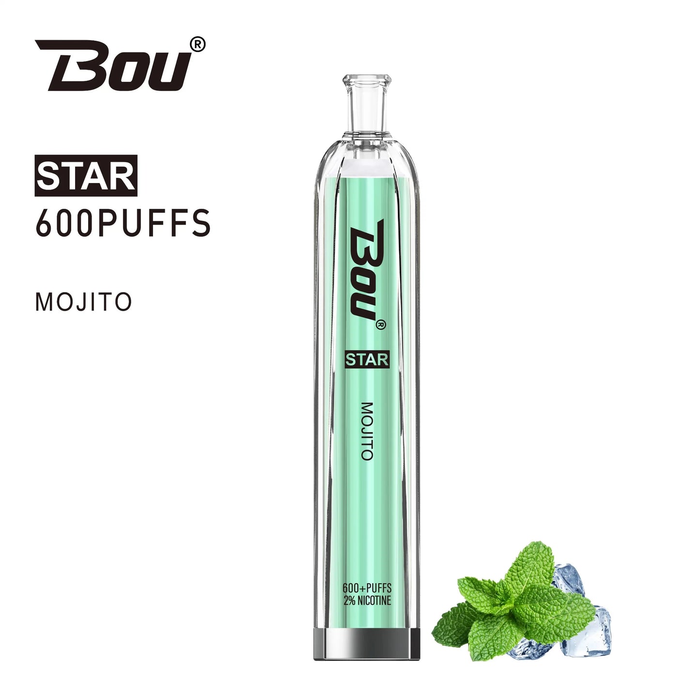 Vaper Desechable Bou Star 600 Puffs Mojito Helado con nicotina