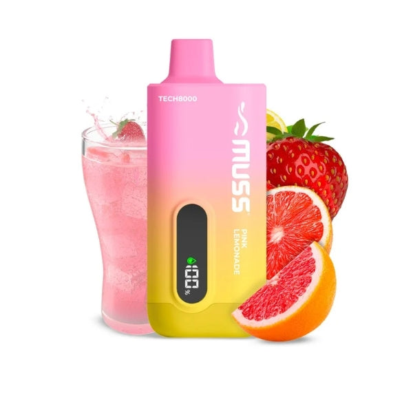 Muss Tech 8000 Puffs Pink Lemonade Vaper Stock Muss Tech 8000 Puffs Pink Lemonade Vaper Stock