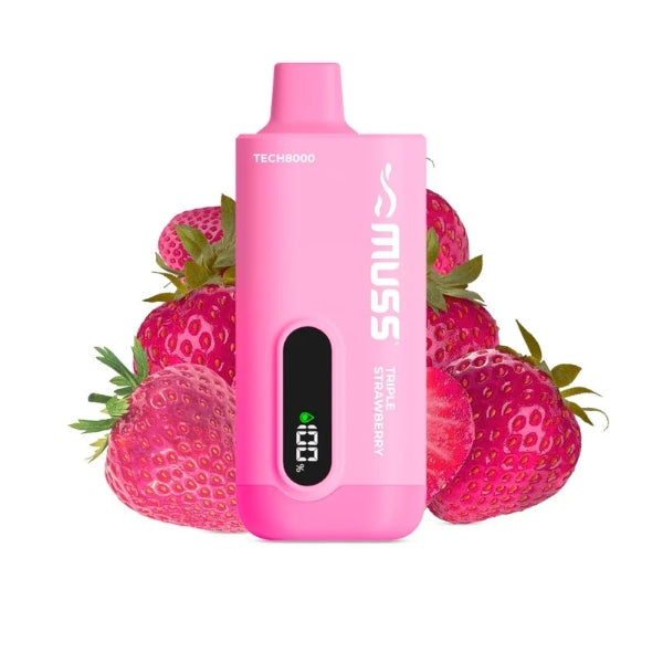 Muss Tech 8000 Puffs Triple Strawberry Vaper Stock Muss Tech 8000 Puffs Triple Strawberry Vaper Stock