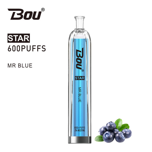 Compar Vaper Desechable Bou Star 600 puffs Mr Blue sin nicotina