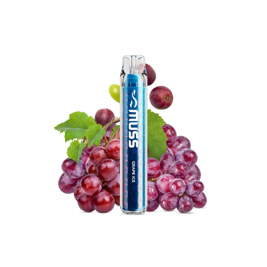 Comprar Vaper Desechable Muss Crystal 800 Puffs Sabor Grape Ice Con Nicotina