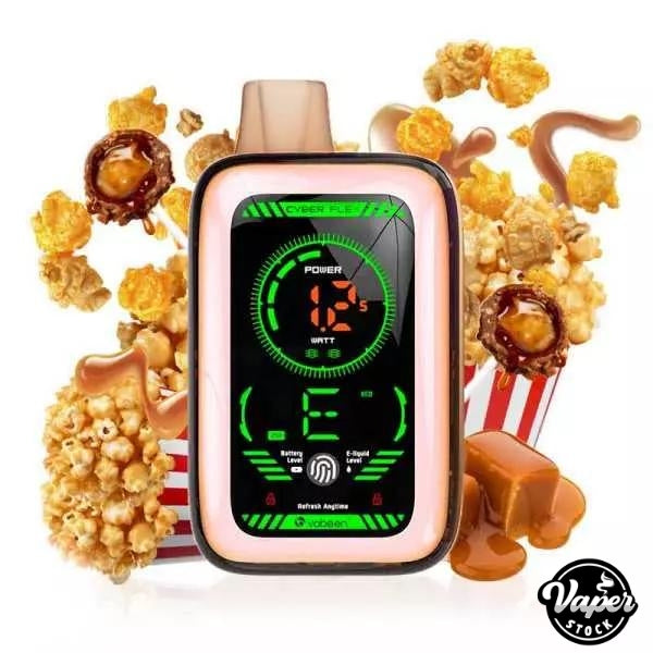 Comprar Vaper Desechable Muss Cyber Flex Caramel Popcorn 25000 Puffs Frontal