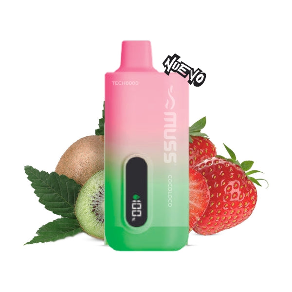 comprar el mejor vaper desechable muss tech 8000 sabor strawberry kiwi sin nicotina