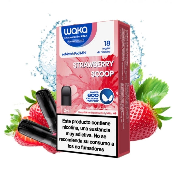 Waka Vaper SoMatch Mini Capsulas Strawberry Scoop 18mg