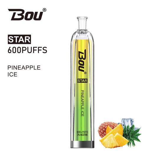 Comprar Vaper  Desechable Bou Star 600 puffs Pineapple Ice con nicotina 