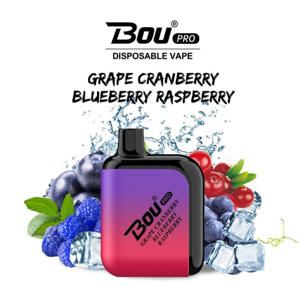 Comprar Vaper desechable Bou Pro 7000 Puffs Grape Cranberry Blueberry  Raspberry sin nicotina