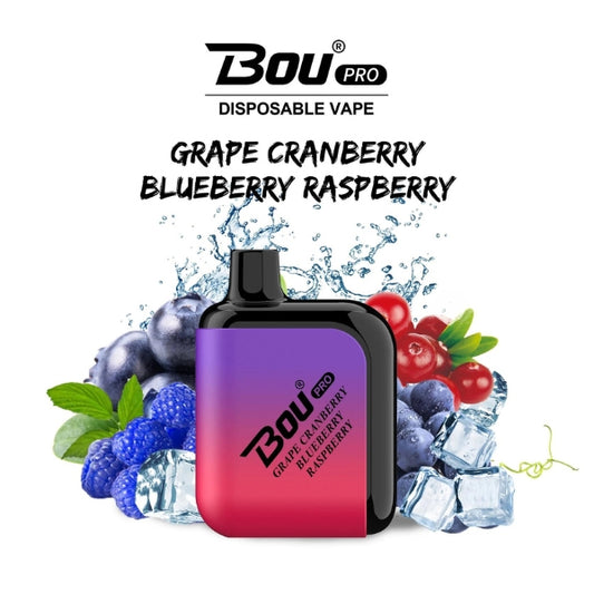 Comprar Vaper desechable Bou Pro 7000 Puffs Grape Cranberry Blueberry  Raspberry sin nicotina