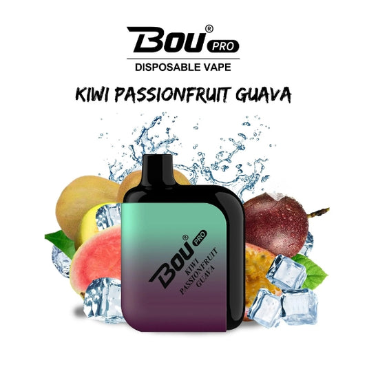 Comprar vaper desechable Bou Pro 7000 Puffs Kiwi Passion Fruit Guava sin nicotina