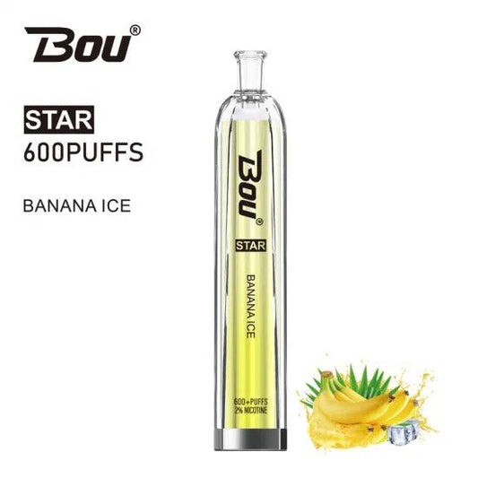 Comprar vaper desechable Bou Star 600 puff Banana Ice con nicotina