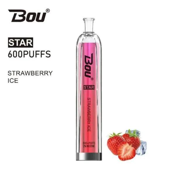 Comprar Vaper Desechable Bou Star 600 Puffs Strawberry Ice con nicotina