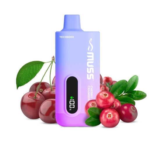 Vaper desechable Muss Tech 8000 Puff Cherry Cramberry sin nicotina