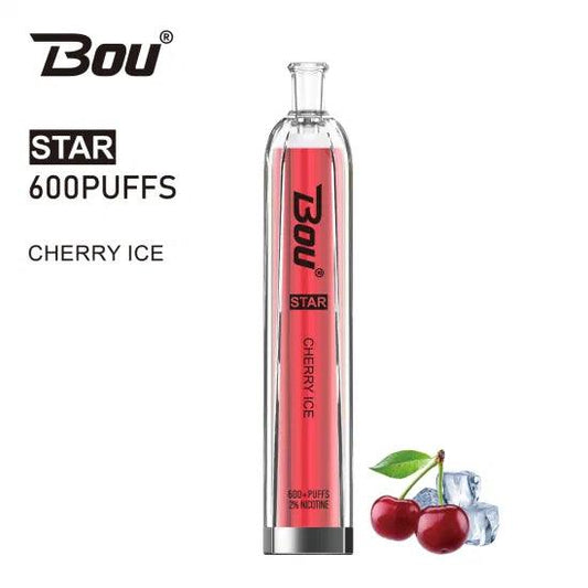 comprar vaper desechable Bou Star 600 puffs Cherry Ice con nicotina 