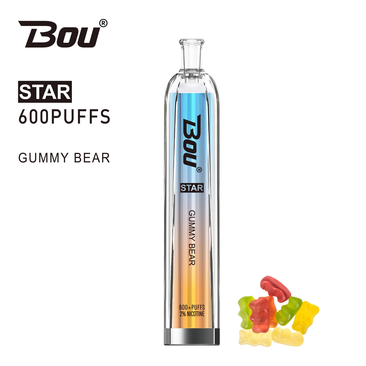 Comprar vaper desechable Bou Star 600 puffs Gummy Bear con nicotina