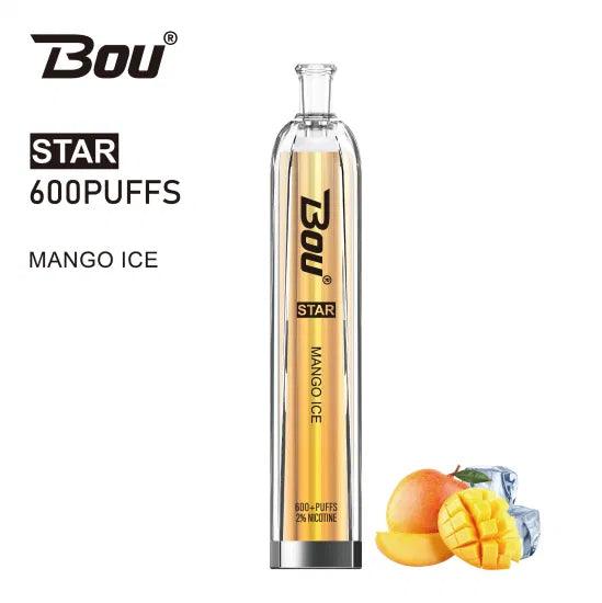 comprar vaper desechable Bou Star 600 puffs Mango Ice con nicotina